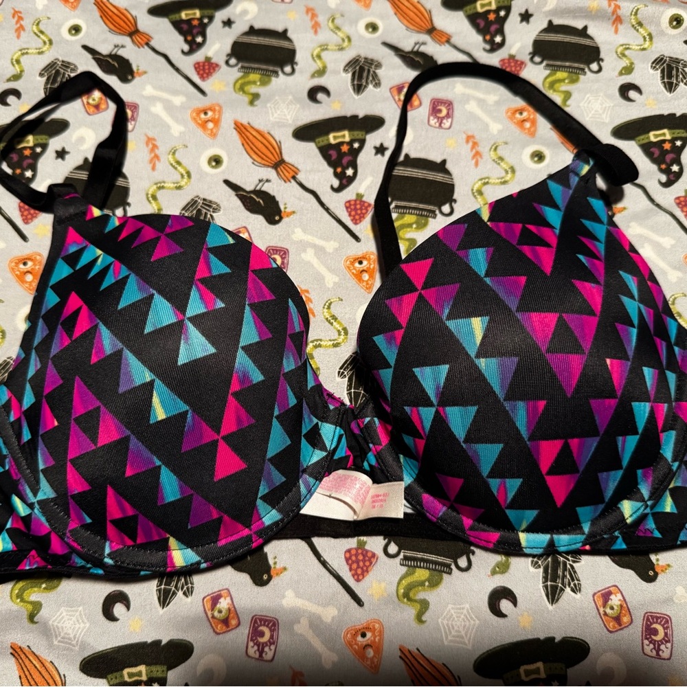 PINK Victoria's Secret Colorful Geometric Bra